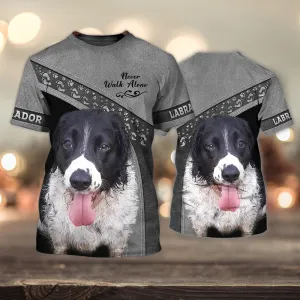 3D Dog T Shirts, French Spaniel Springer Anglais Never Walk Alone All Over Print T-Shirt, Gift For Pet Loves