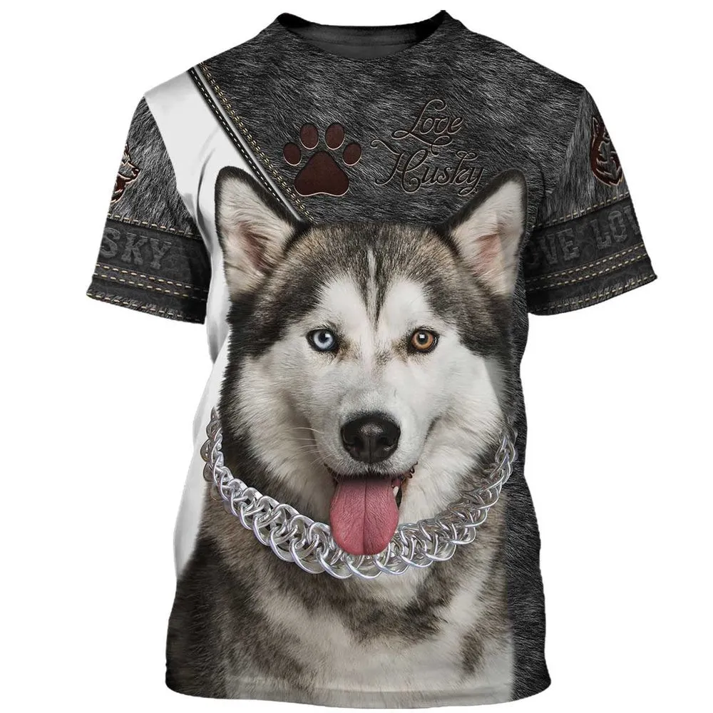 3D Dog T Shirts, Husky All Over Print T-Shirt, Gift For Pet Loves