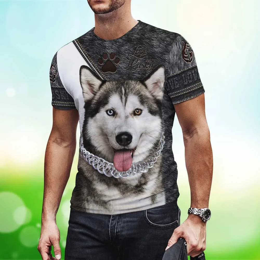 3D Dog T Shirts, Husky All Over Print T-Shirt, Gift For Pet Loves