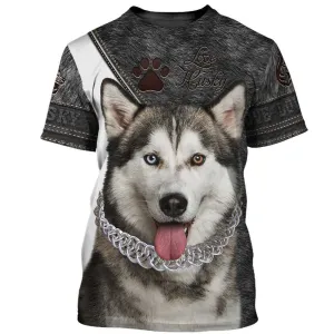 3D Dog T Shirts, Husky All Over Print T-Shirt, Gift For Pet Loves