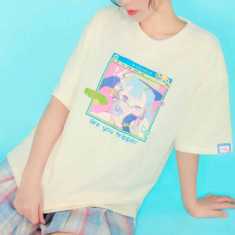 Are You Trippin Anime T-Shirt Webcore Aesthetic