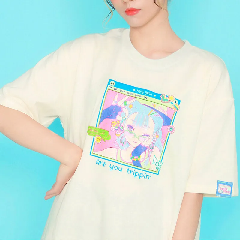 Are You Trippin Anime T-Shirt Webcore Aesthetic