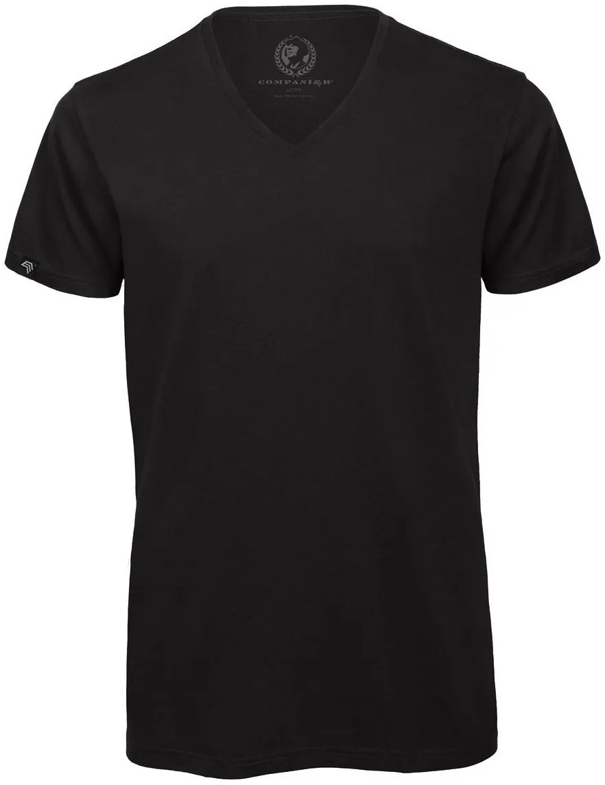 BAC TM044 ― Unisex Bio-Baumwolle V-Neck T-Shirt - Schwarz