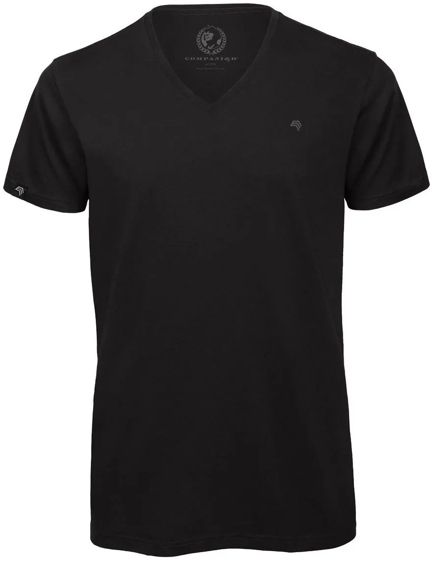 BAC TM044 ― Unisex Bio-Baumwolle V-Neck T-Shirt - Schwarz