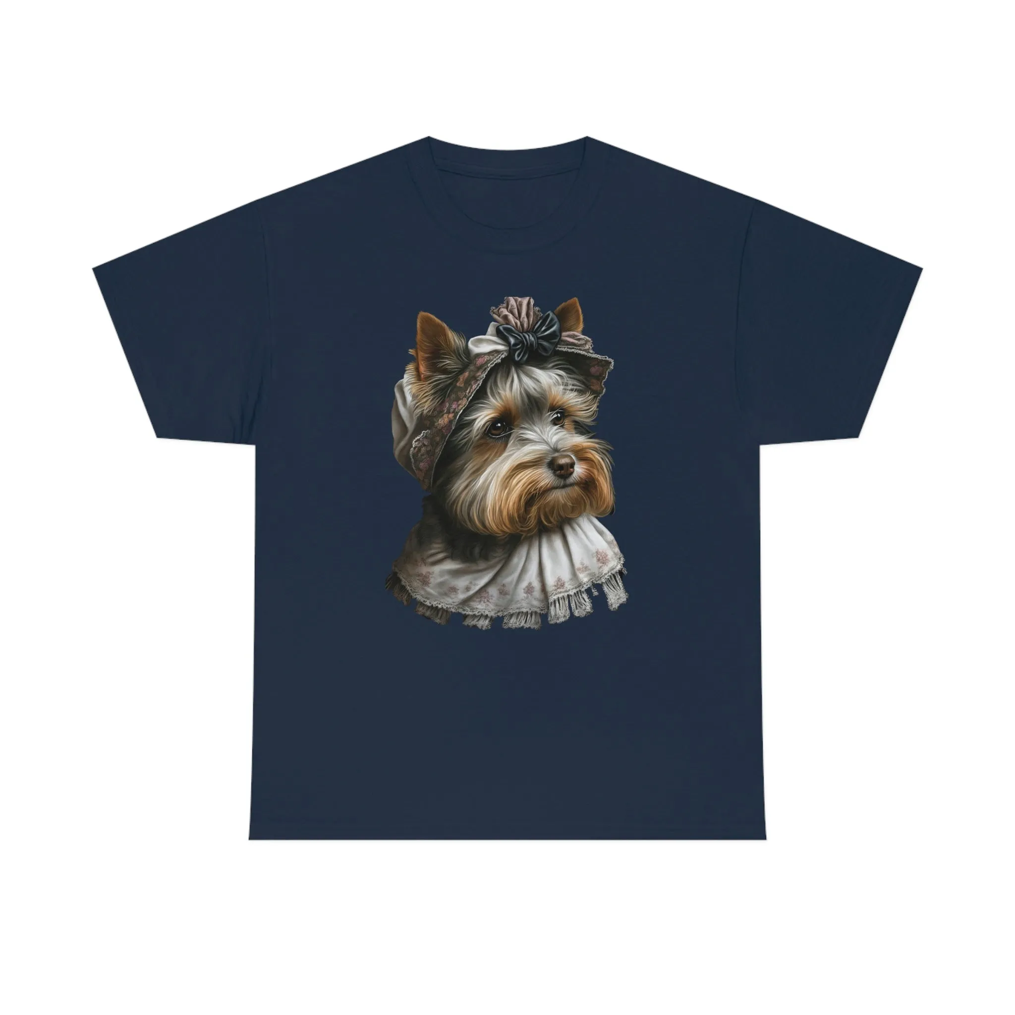 Biewer Terrier in Her New Bonnet Heavy Cotton T-Shirt
