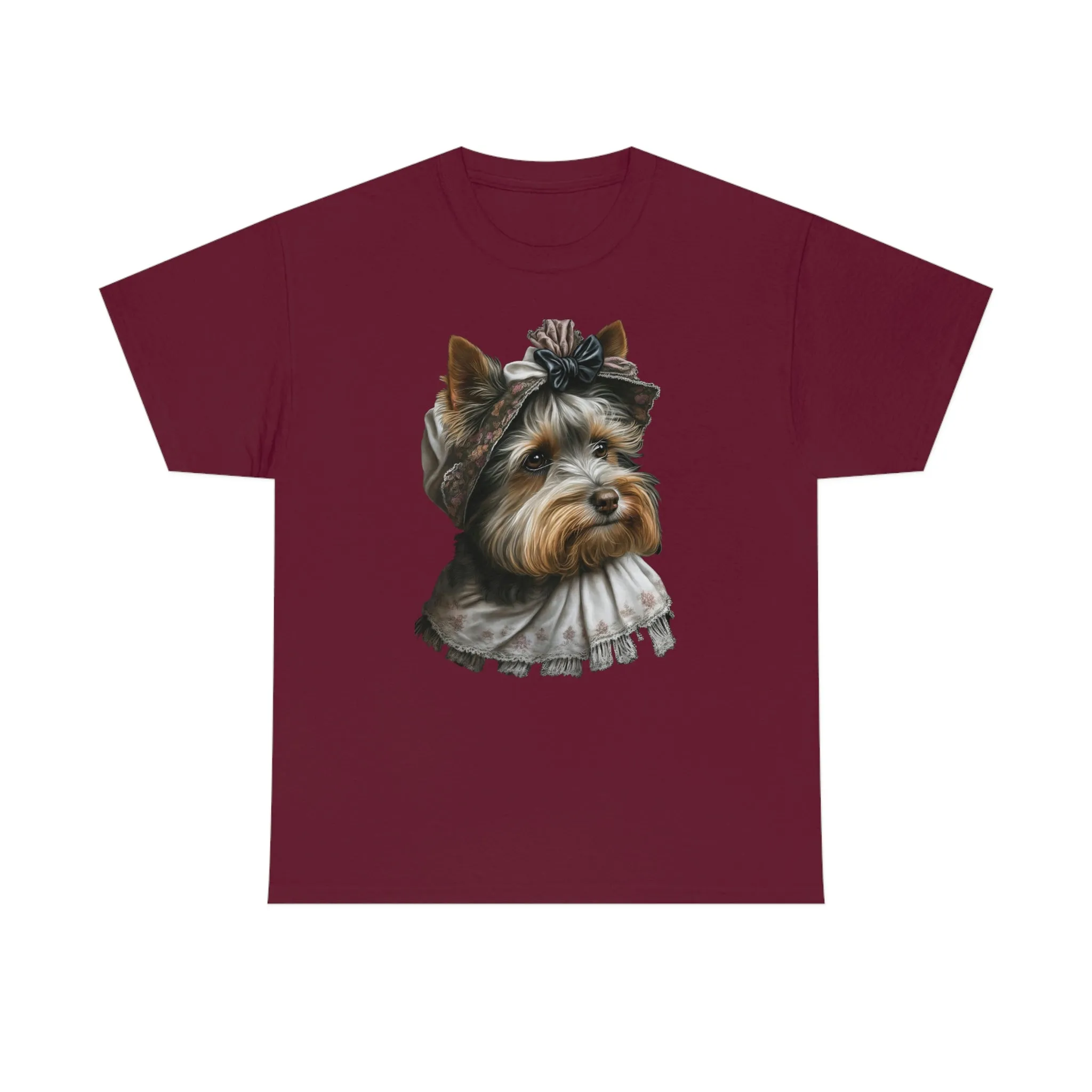 Biewer Terrier in Her New Bonnet Heavy Cotton T-Shirt
