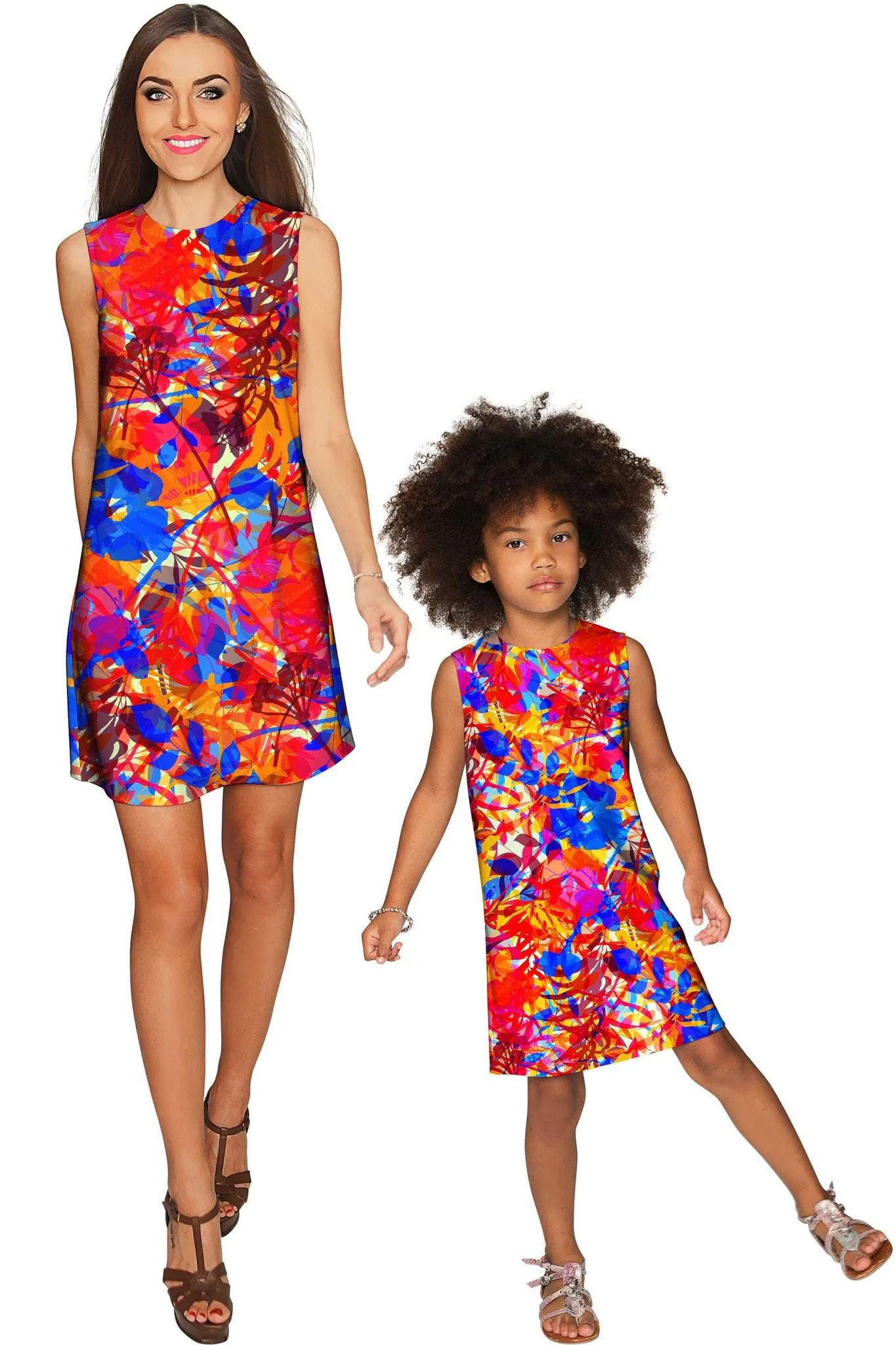 BUY 1 GET 4 FREE! Summer Dizziness Adele Fashion Printed Shift Dress - Girls