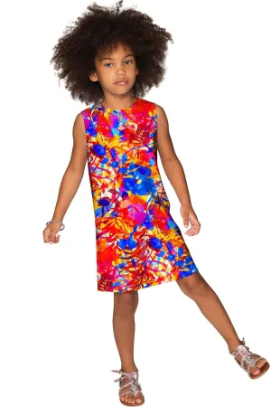 BUY 1 GET 4 FREE! Summer Dizziness Adele Fashion Printed Shift Dress - Girls