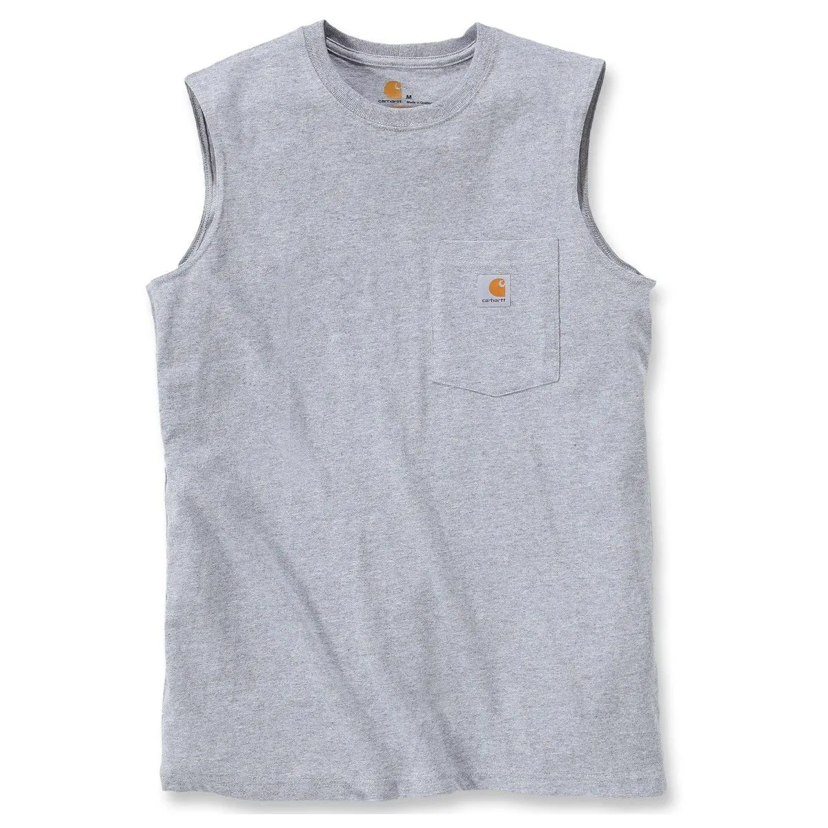 Carhartt&#x20;100374&#x20;Pocket&#x20;Sleeveless&#x20;T-Shirt&#x20;-&#x20;Heather&#x20;Grey