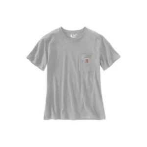 Carhartt&#x20;103067&#x20;Women&#x27;s&#x20;Pocket&#x20;s&#x2F;s&#x20;T-Shirt&#x20;-&#x20;Heather&#x20;Grey
