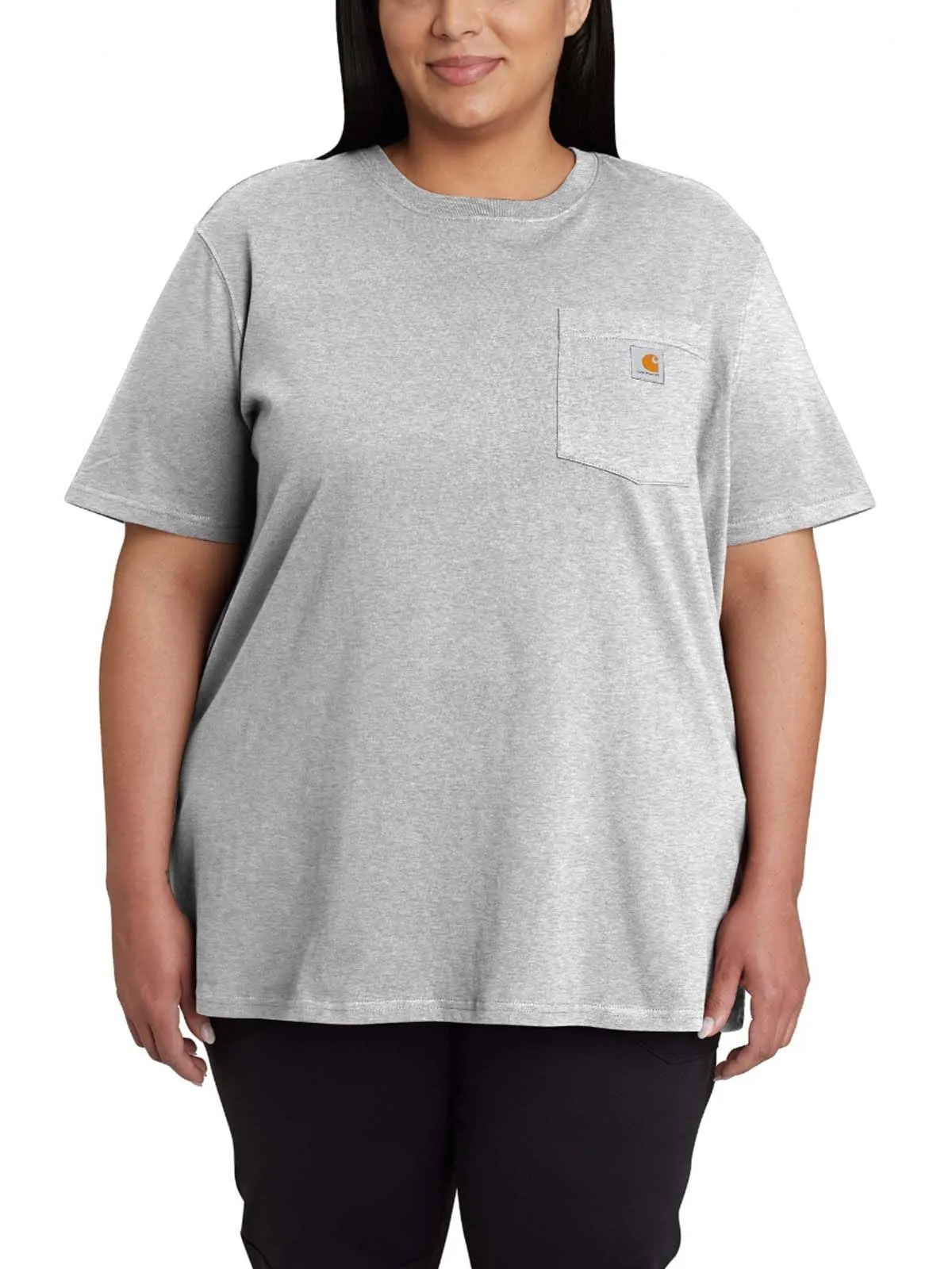 Carhartt&#x20;103067&#x20;Women&#x27;s&#x20;Pocket&#x20;s&#x2F;s&#x20;T-Shirt&#x20;-&#x20;Heather&#x20;Grey