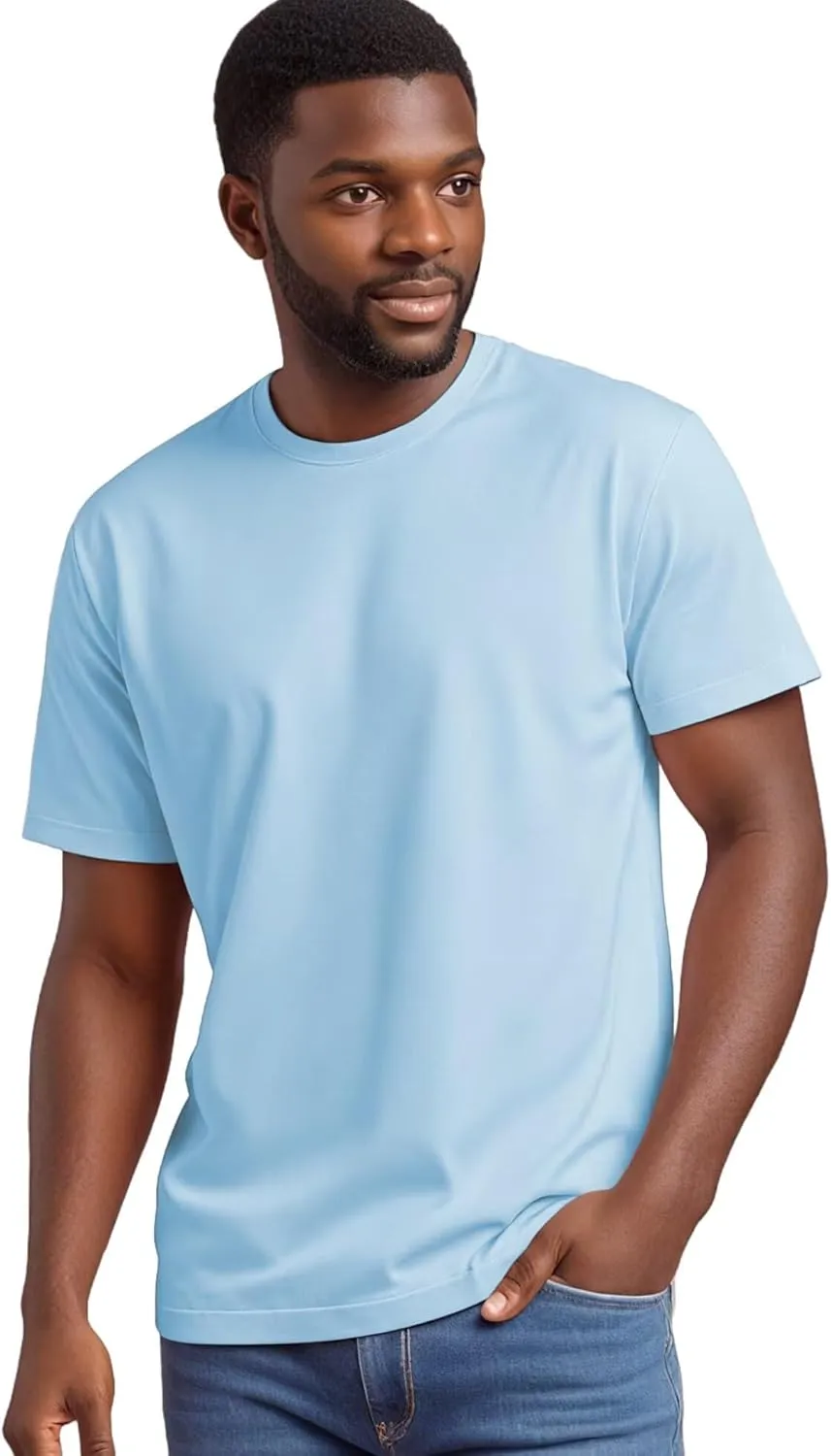 Crewneck Tshirts Men, Plain T Shirts Relaxed Fit, Basic Tees Soft