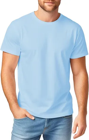 Crewneck Tshirts Men, Plain T Shirts Relaxed Fit, Basic Tees Soft