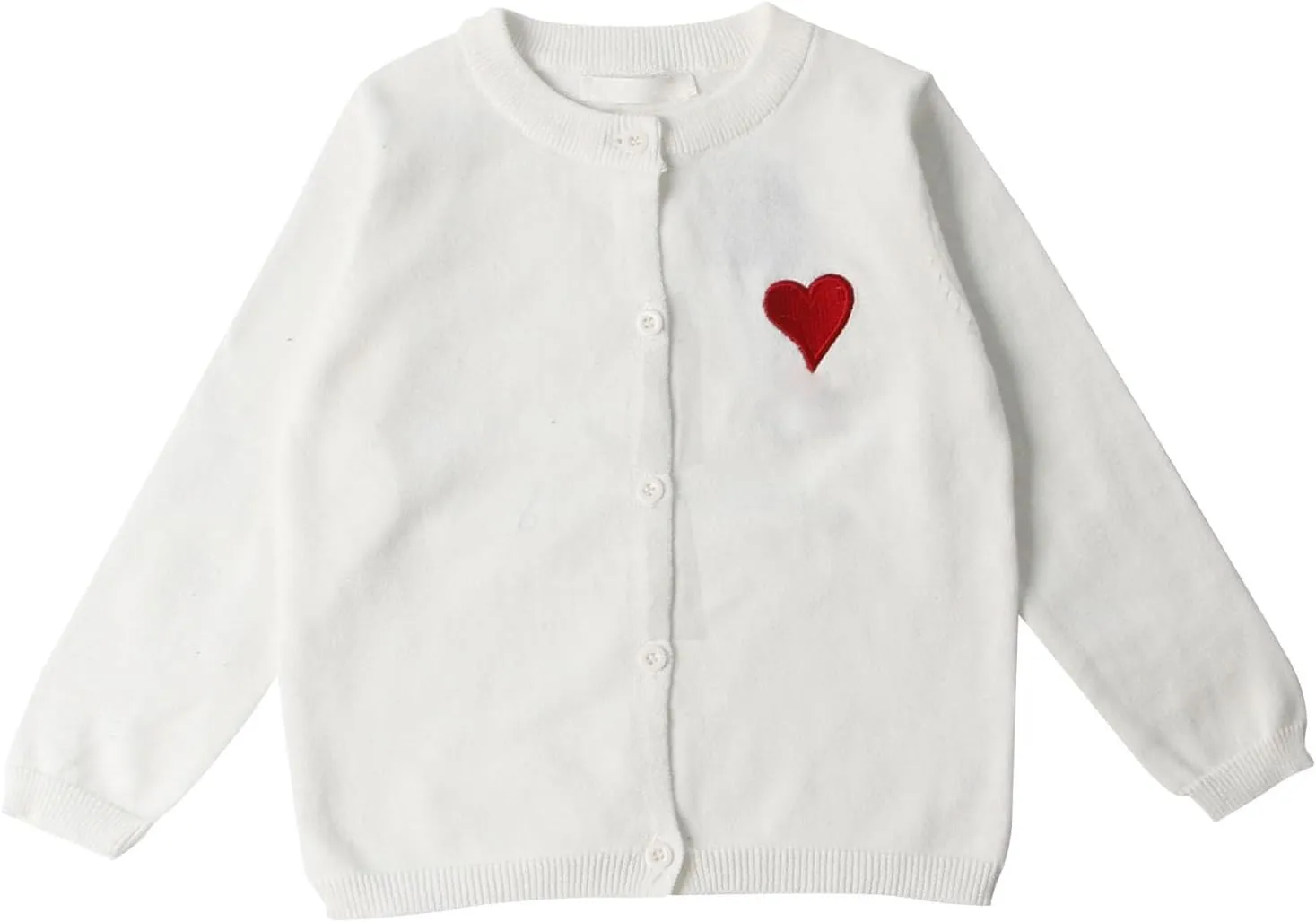 Girls Long Sleeve Knit Shirt Jacket Button Front Cardigan Shacket Cute Heart Knit Sweater for Kids Girls Trendy Jacket