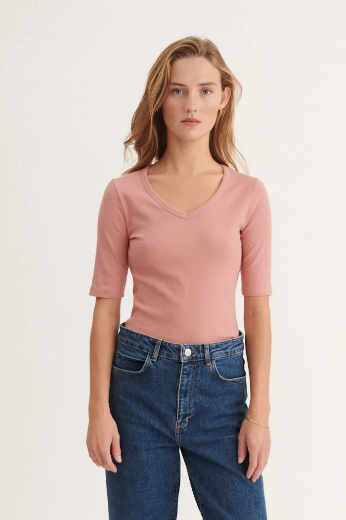 Ludmilla V-Neck - Old Rose