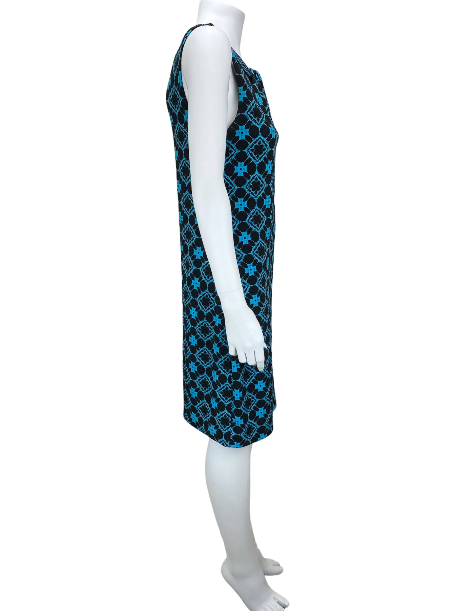 Magnolia Grace, Women's Embroidered/Printed Dress, Black/Turquoise, Size M (Petite)