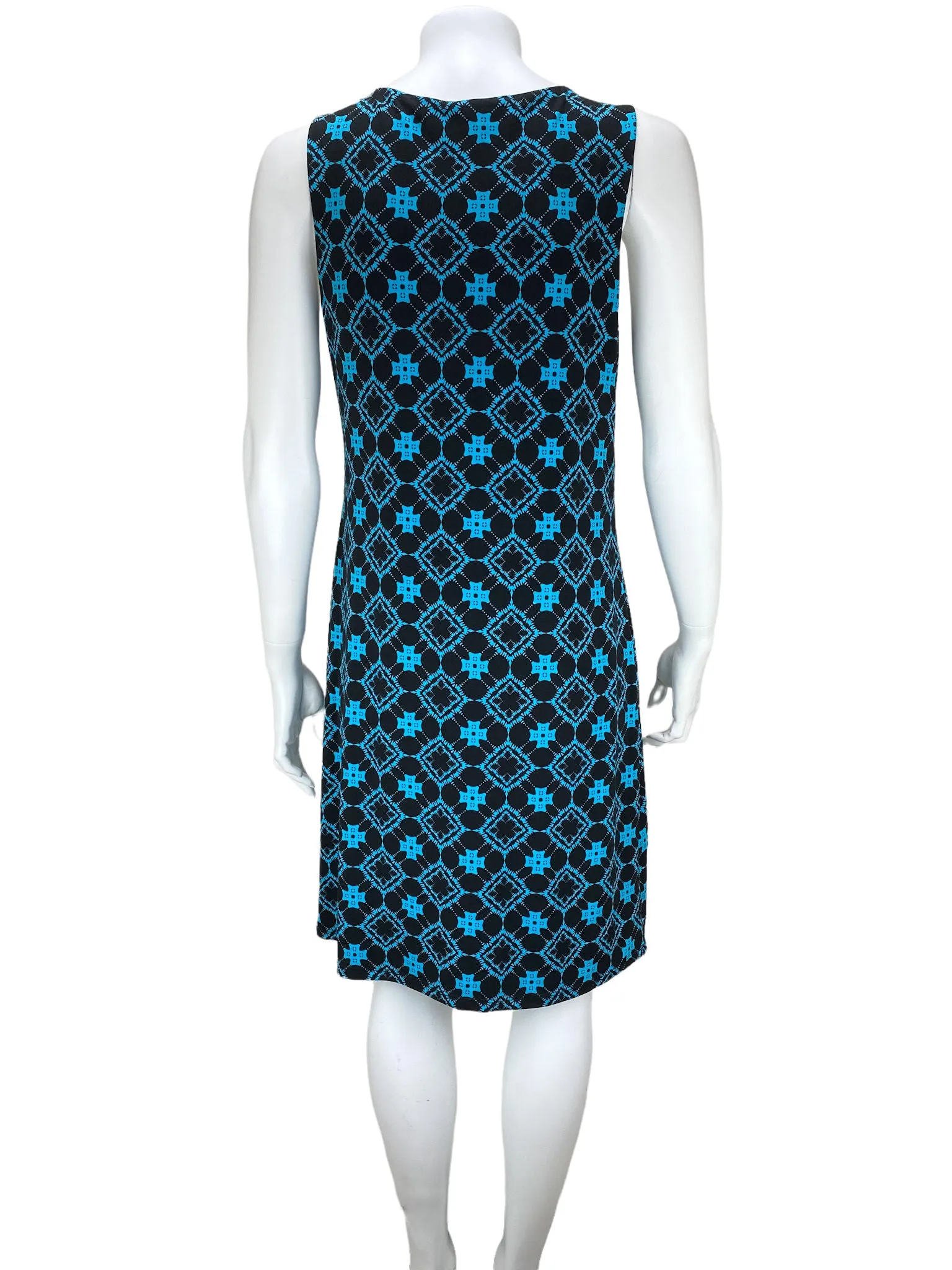 Magnolia Grace, Women's Embroidered/Printed Dress, Black/Turquoise, Size M (Petite)
