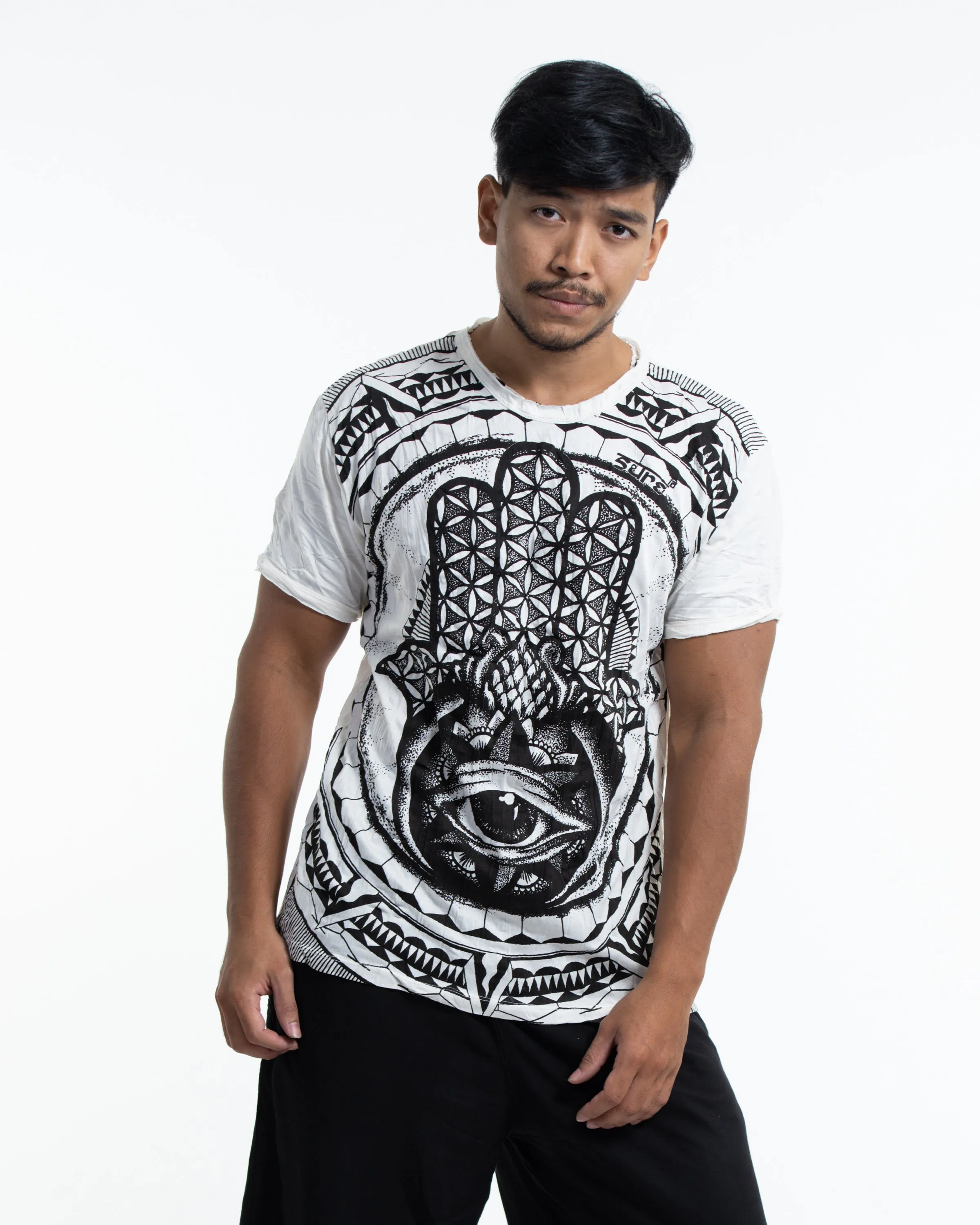 Mens Hamsa Eye T-Shirt in White