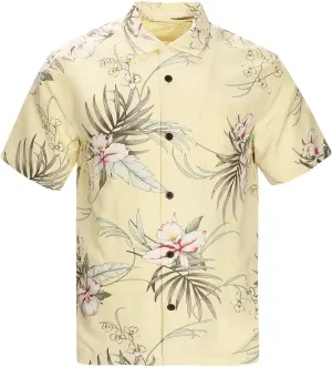 Men's Hawaiian Floral Shirts Silk and Linen Button Down Casual Tropical Holiday Beach Shirts