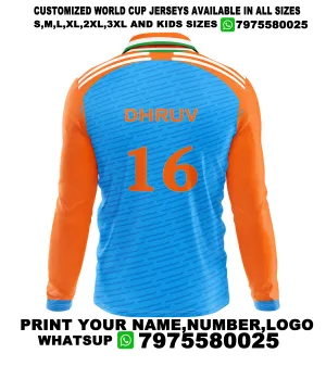 Nextprint Dhruv Printed India Cricket 2024 World Cup Jersey Full Sleeve