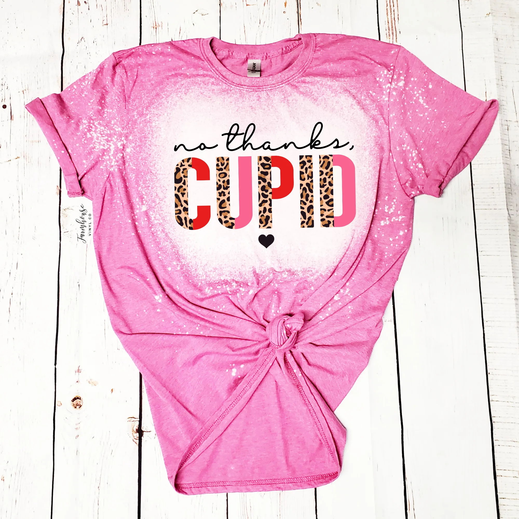 No Thanks Cupid Bleached Shirt