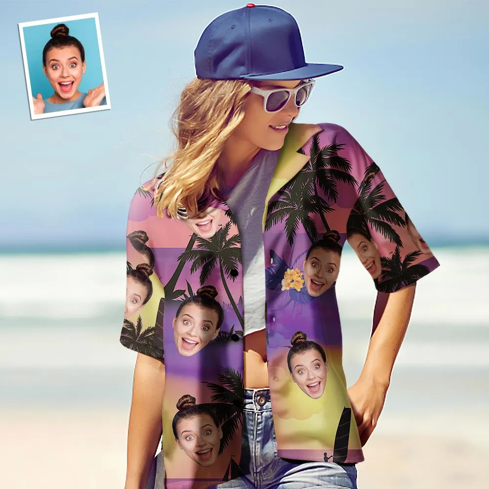 Personalised Hawaiian Shirts, Short Sleeve Aloha Beach Shirt, Summer Casual Button-Down Shirts