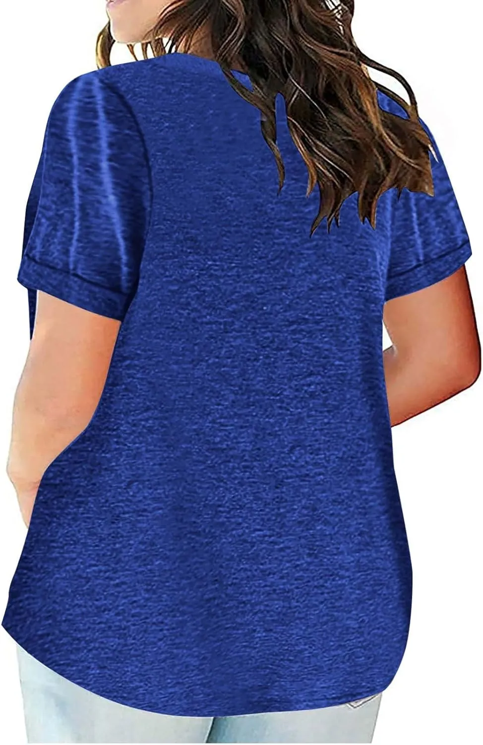 Plus Size Tops for Women Summer Short Sleeve T Shirts Sexy V Neck Comfy T-Shirts Tunic Casual Loose Soft Tee Shirt