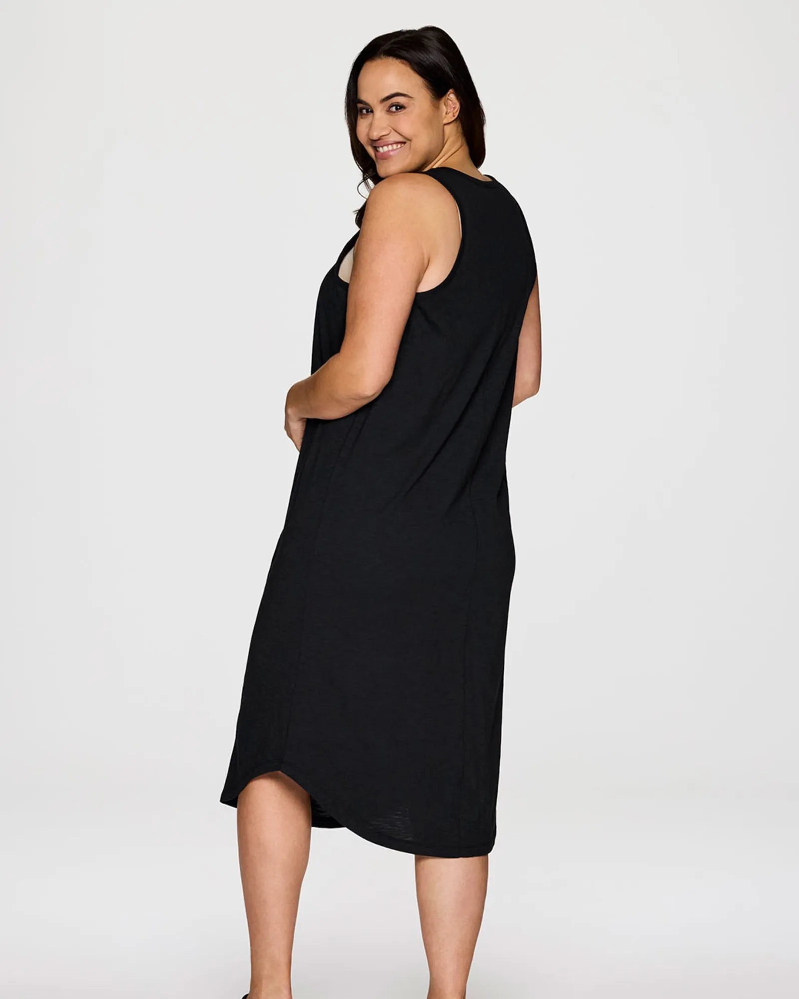 Plus Weekender Midi Tank Dress | Black