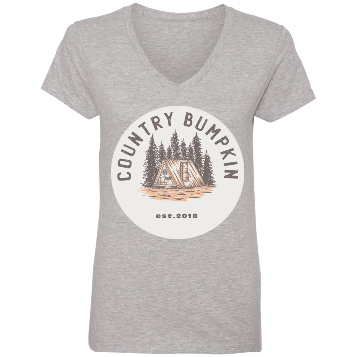 "Country Bumpkin" Cottage Est 2018 Ladies' V-Neck T-Shirt